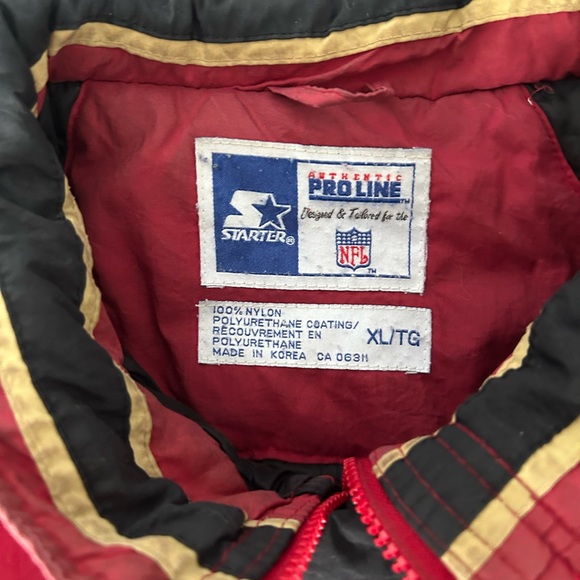 San Francisco 49ers Starter Jacket NFL STARTER Maroon Black White - Picture 5 of 8